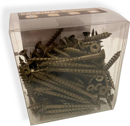 #8 x 3" Deck Screws | Square Drive | Bugle Head | Brown Ruspert | 100pcs Box