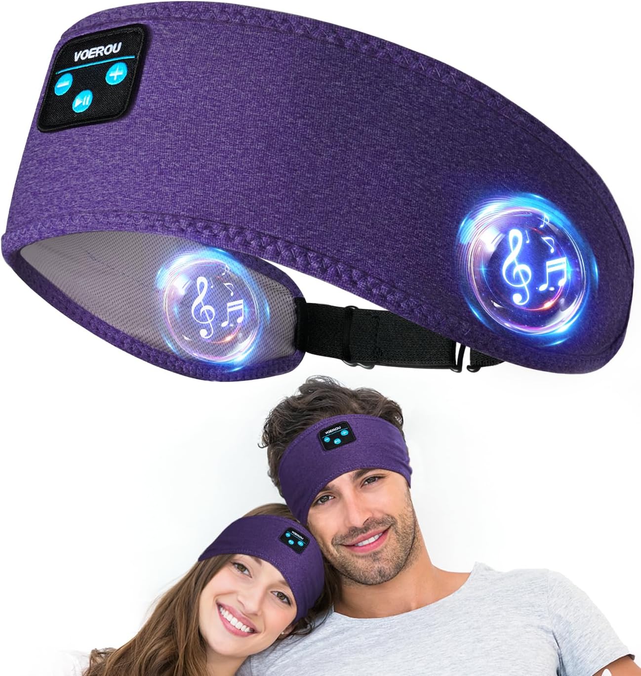 Sleep Headphones Bluetooth Headband, Voerou Wireless Sleeping Headphones Earbuds Sleep Mask with Stereo Speakers-Cool Tech Gadget for Men Women,Perfects for Sleep Workout Running Yoga Travel Insomnia