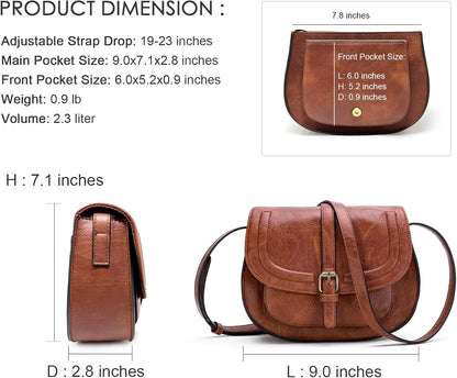 Crossbody Bags for Women Small Over the Shoulder Saddle Purses and Boho Cross body Handbags,Vegan Leather