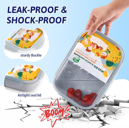 MISS BIG® Bento Box,Lunch Box Adult,Ideal Leak Proof Lunch Containers,Mom's Choice Lunch Box for Kids,No BPAs and No Chemical Dyes,Microwave and Dishwasher Safe Lunch Container (1900ml White)