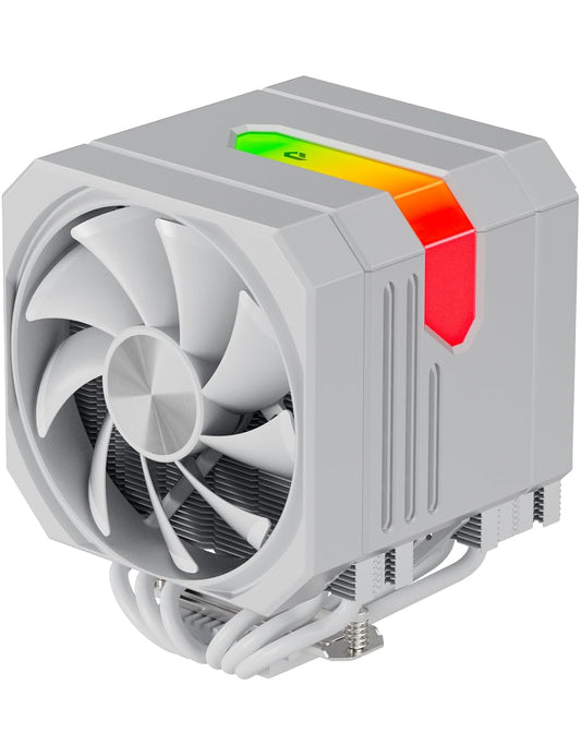 upHere White Dual-Tower 5V ARGB CPU Air Cooler, 6×Ф6mm Heatpipes,Dual PWM Fan Computer Cooling,TDP 265W, Intel LGA2066/2011/1700/1851/1200/115X; AMD AM4/AM5 (158mm in Height) up2TC6