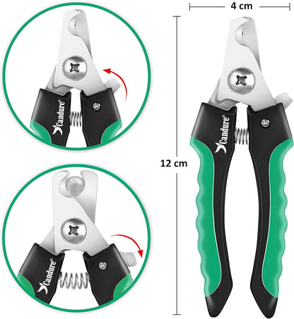 Candure Cat Nail Clippers Stainless Steel Cat Claw Trimmers for Rabbits,Guinea Pigs, Birds, Puppies, Kittens and Small Animals- Pet Nail Clippers for Professional and Home Use (Black)