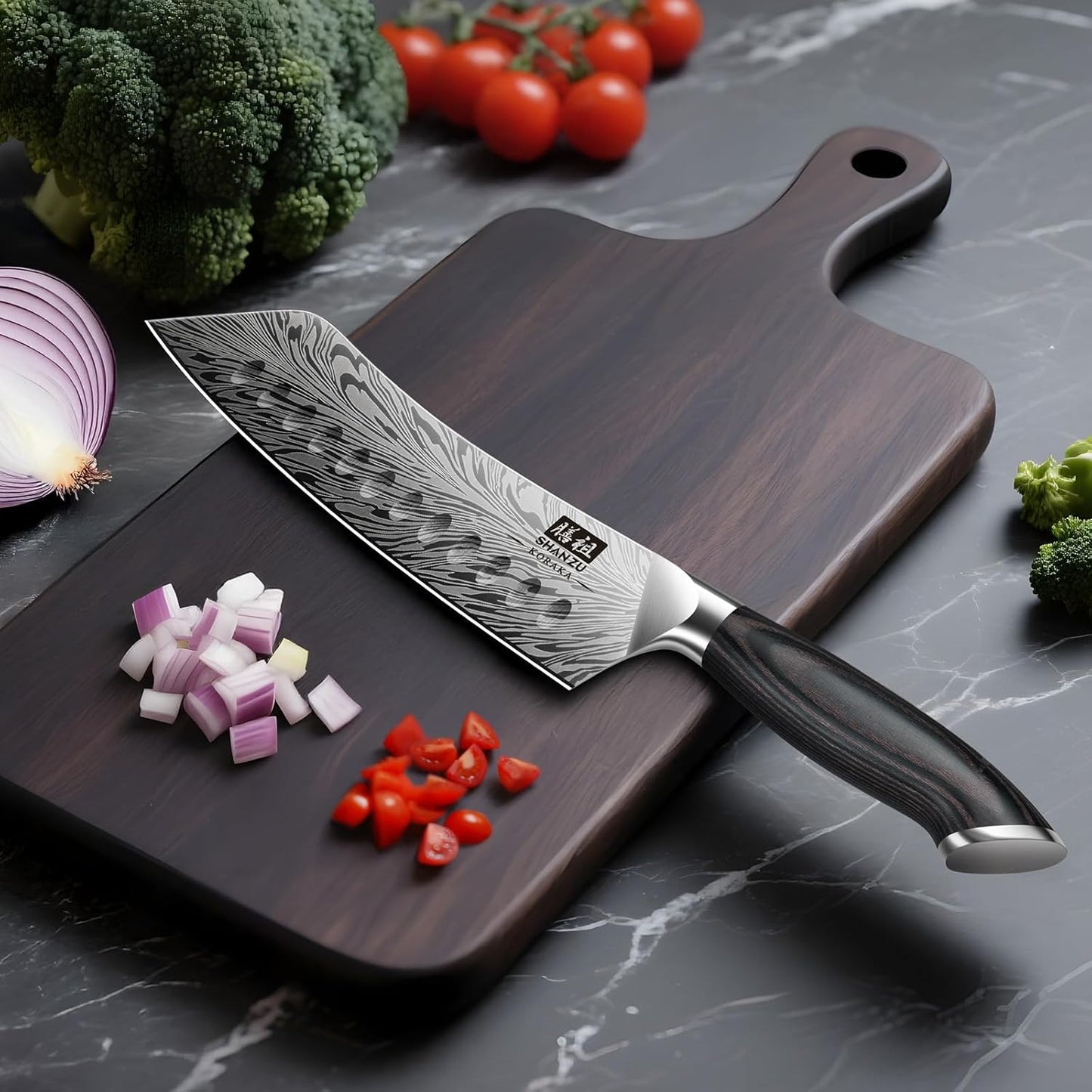 SHAN ZU Fillet Knife 7 Inch, Powder Steel Boning Knife High Carbon Japanese Filleting Knife, Ultra Sharp Deboning Knife for Meat Cutting, Fish Knife with Ergonomic Pakkawood Handle