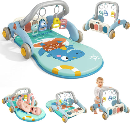 Baby Gym Play Mat 2-in-1 Baby Play Gym Toddler Activity Center Baby Gym Play Mat 2-in-1 Baby Activity Center Tummy Time Toddler Play Mat with Piano for Newborn to Toddler