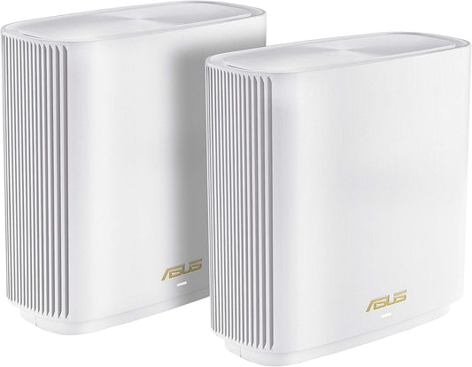 ASUS ZenWiFi Whole-Home Tri-band Mesh WiFi 6E System (ET9 2PK), Coverage up to 5,500 sq.ft, 7800Mbps, new 6GHz band, AiMesh, Lifetime Free Internet Security, Parental Control, EasySetup, Instant Guard - PuriLite