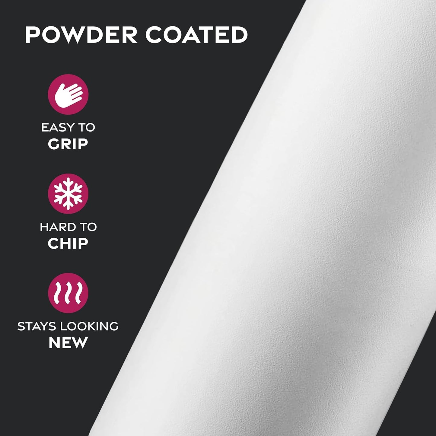 FineDine Water Bottle - Stainless Steel Insulated Water Bottle with Straw Lid, Flip Lid & Wide-Mouth Cap - Keeps Hot and Cold - 25 Oz / 739ml - Pure Pearly White