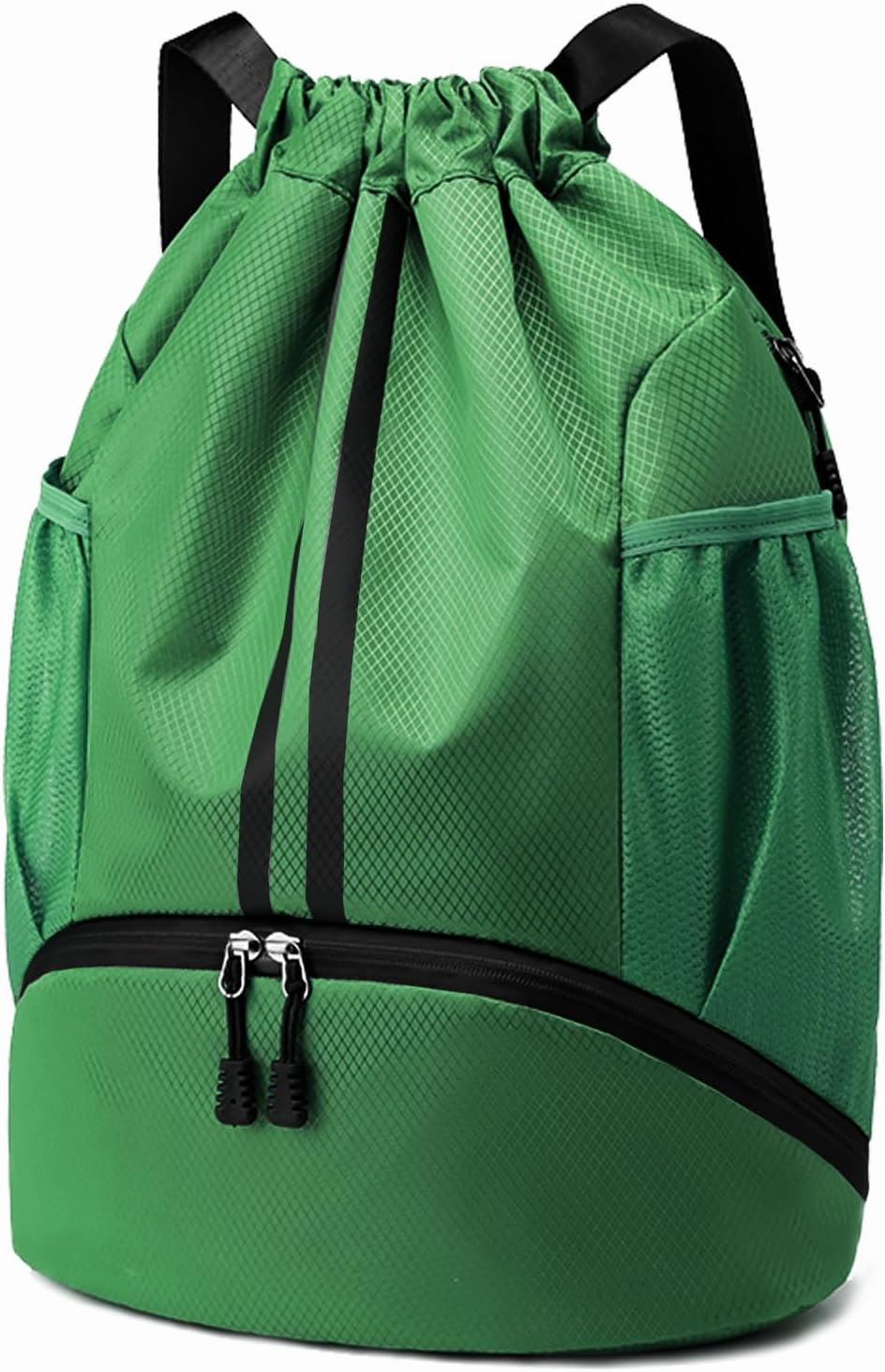 Hoedia Sports Drawstring Backpack - String Swim Gym Bag with Shoes Compartment and Wet Proof Pocket for Women/Men