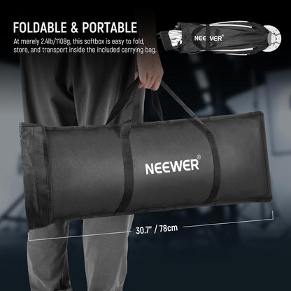 NEEWER 35.4'' Octagonal Softbox, Quick Release Parabolic Soft Box with Bowens Mount, Diffusers, Grid, Bag Compatible with Aputure 120d Compatible with Godox SL60w NEEWER Q4 AS600B CB300B Q300, NS92P