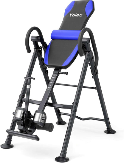 Yoleo Gravity Heavy Duty Inversion Table with Headrest & Adjustable Protective Belt Back Stretcher Machine for Pain Relief Therapy