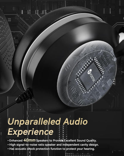 Voistek Computer HeadphonesWired USB C/3.5MM/USB Headset; with Noise Cancelling Microphone & Volume Controls Compatible with PC,Laptop,Mac,iPad,Home,Office,Meeting,Skype,Zoom(882F)