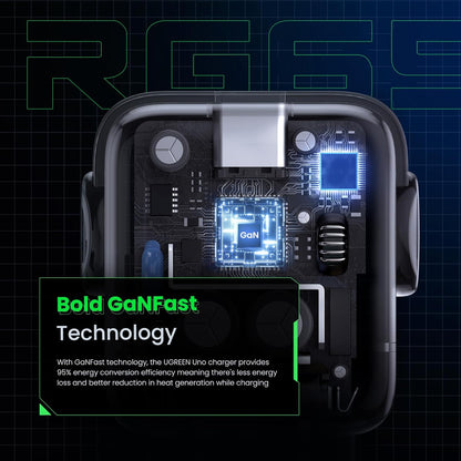 UGREEN Uno 65W USB C Charger Block, Nexode GaN Fast Charging 3-Port, Compact Wall Plug Power Adapter for MacBook Pro/Air, iPhone 16 15 Pro, Galaxy S24 Ultra, Pixel 8, iPad, Steam Deck, Black