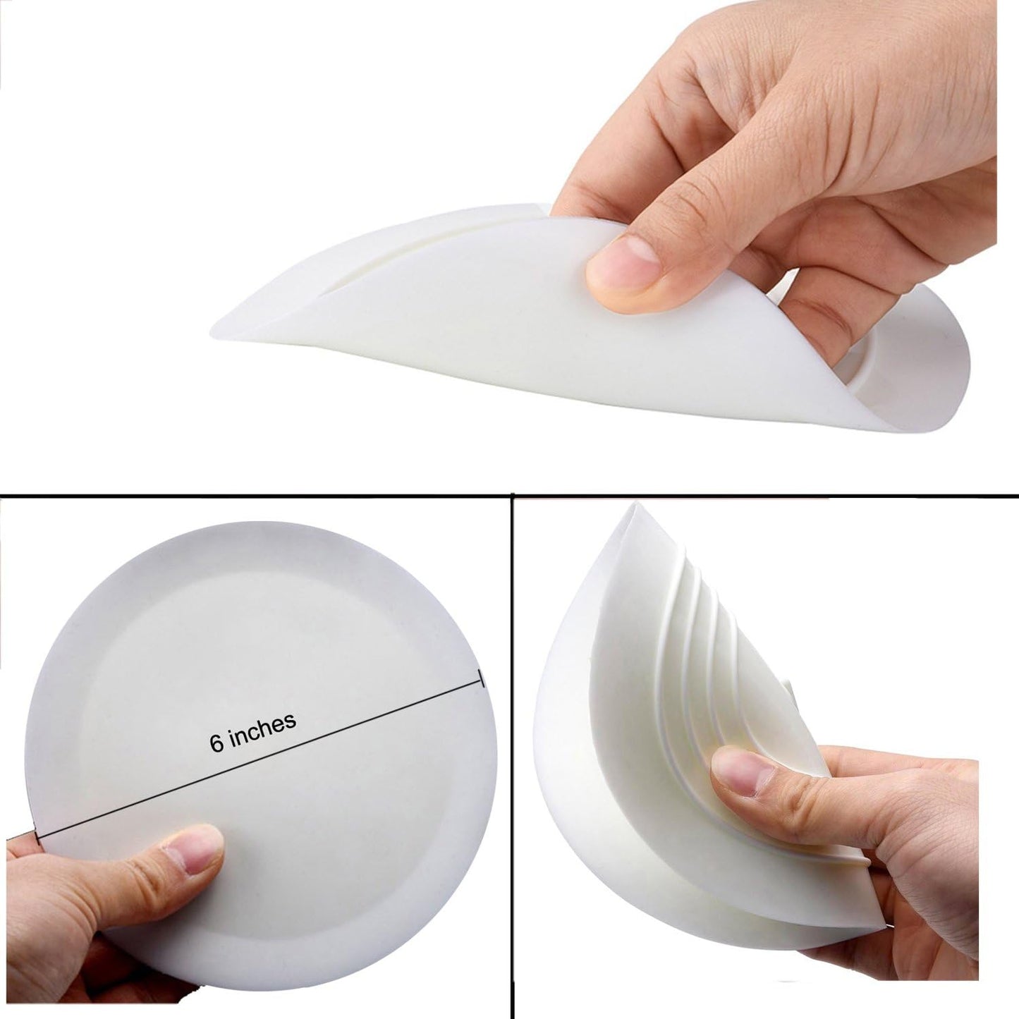 V-TOP Tub Stopper 2 Pack, 6 inches Large Silicone Drain Plug Hair Stopper Flat Suction Cover for Kitchen Bathroom Accessories and Laundry