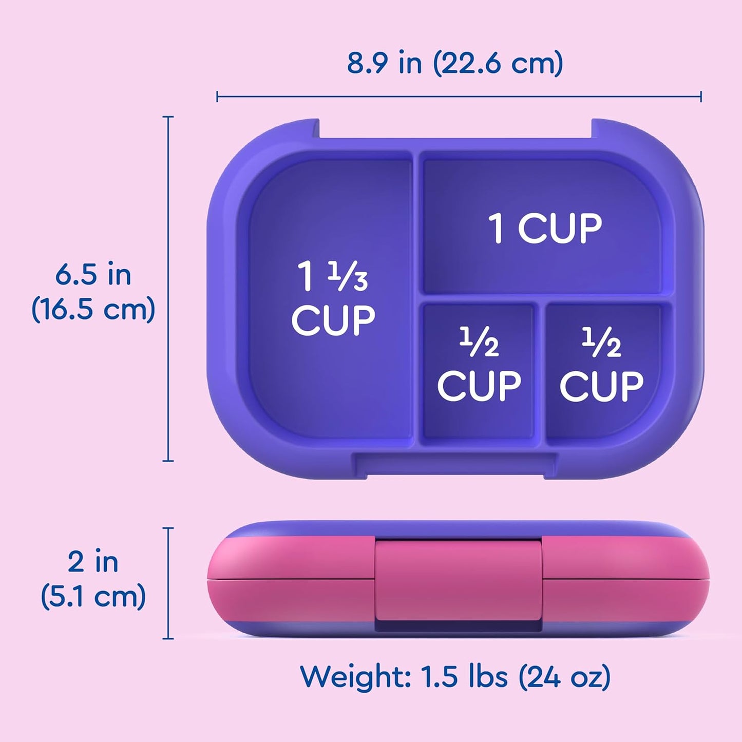 Bentgo Chill Kids Leak-Proof Lunch Box - 4-Compartment Bento Box with Built-In Ice Pack, 3.3 Cup Capacity, PFAS & BPA-Free, Microwave & Dishwasher Safe, Ideal Size for Ages 3 to 7 (Aqua)
