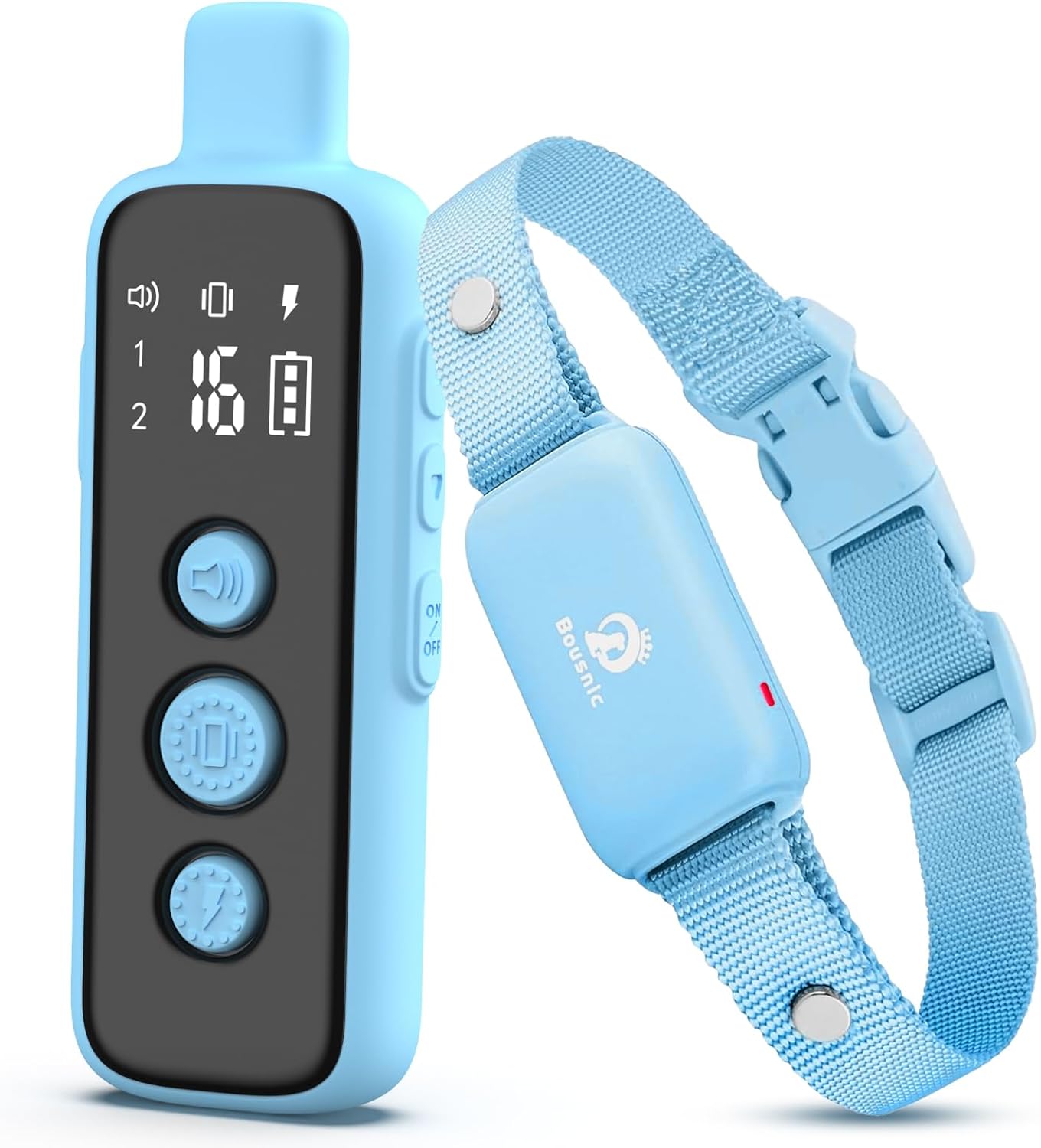 Bousnic Shock Collar for Dogs - Waterproof Rechargeable Dog Electric Training Collar with Remote for Small Medium Large Dogs with Beep, Vibration, Safe Shock Modes (8-120 Lbs) (Green)