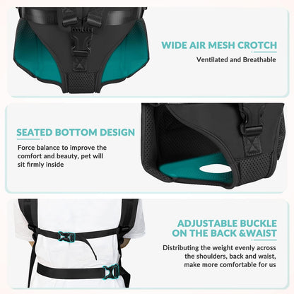 SlowTon Dog Carrier Backpack for Small Medium Dogs, Legs Out & Easy-Fit Dog Cat Puppy Front Carriers Bag for Pet Up to 35lbs, Adjustable Breathable Pet Backpack for Traveling Camping Hiking