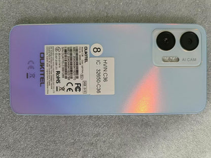 OUKITEL C36 Smartphone, Unlocked Cell Phone Canada, Android 14 Phone, 16GB+256GB/TF 1TB Expandable, 6.56'' HD+ Large Screen, 5150mAh, 4G Sim 3 Card, Fingerprint/Face Unlock Telephone, GPS