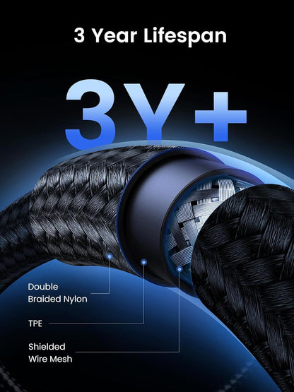 UGREEN 240W USB C to USB C Cable 10Gbps USB C 3.2 Cable 4K 60Hz Video Output Fast Charging Compatible with iPhone 16 15 Pro Max, NVMe SSD, Monitor, Galaxy S25 S24 S23 Ultra, MacBook Pro, 3ft (1M)