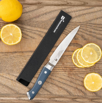 Sensei 8.5 x 1.4 Inch Knife Sleeve, 1 Knife Protector - Fits Fillet Knife, Felt Lining, Black Plastic Knife Blade Guard, Durable, Cut-Proof - Restaurantware