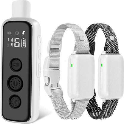 Bousnic Dog Shock Collar for 2 Dogs - (8-120lbs) Waterproof Rechargeable Electric Dog Training Collar with Remote for Small Medium Large Dogs with Beep Vibration Safe Shock Modes(Pink)
