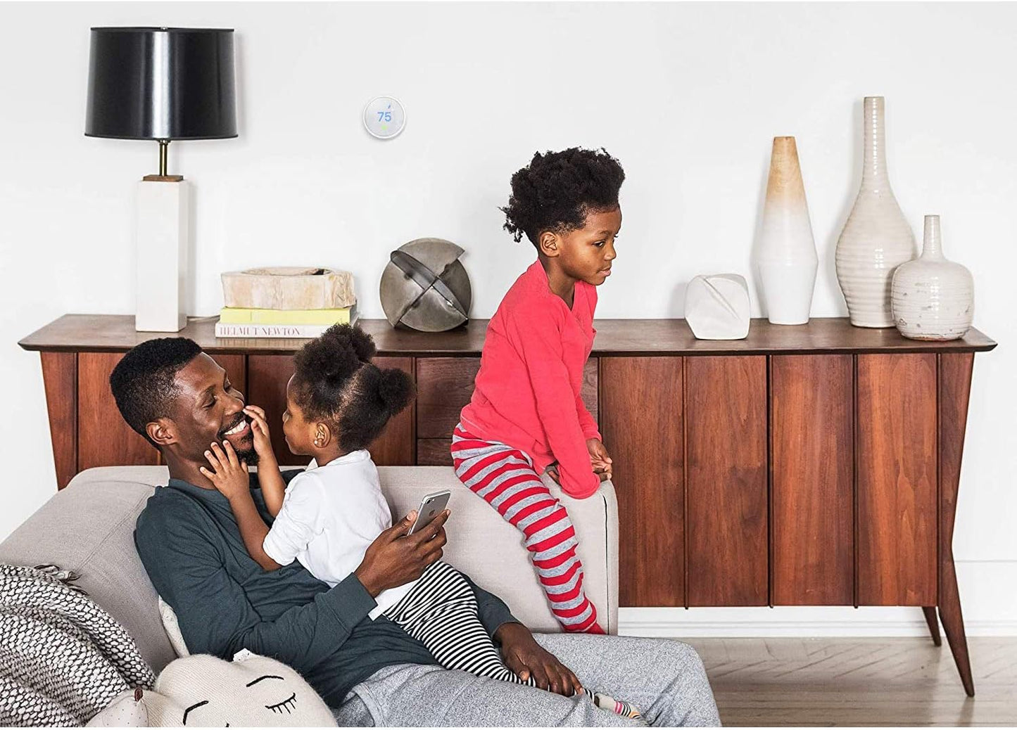 Google Nest Thermostat E - Programmable Smart Thermostat for Home T4000ES - 3rd Generation Nest Thermostat (Frosted White)- Compatible with Alexa Bundle with Nest Temperature Sensor