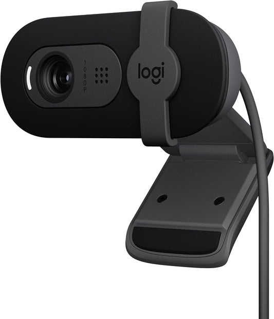 Logitech Brio 101 Full HD 1080p Webcam for Meetings and Streaming, Auto-Light Balance, Built-in Mic, Privacy Shutter, USB-A, for Microsoft Teams, Google Meet, Zoom and More - Black