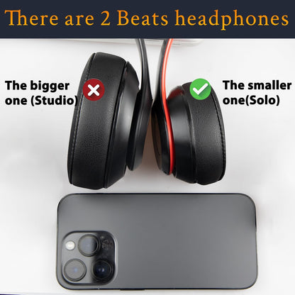 SoloWIT® Ear Pads Cushions Replacement, Earpads for Beats Solo 2 & Solo 3 Wireless On-Ear Headphones with Soft Protein Leather, Stronger Adhesive, Noise Isolation Memory Foam - Black