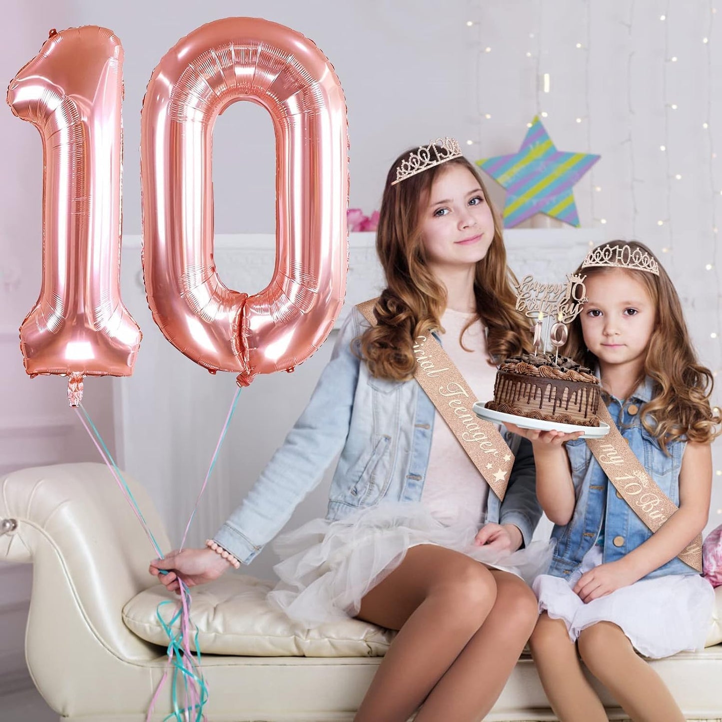 65th Birthday Decorations for Women, Including 65th Birthday Sash and Crown, Cake Topper and Candles, Number Balloons Rose Gold, 65 Year Old Gifts for Women