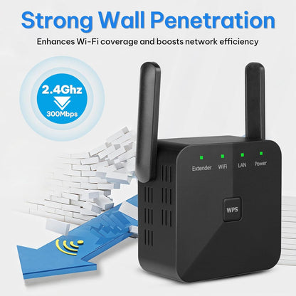 Hocent WiFi Extender, WiFi Booster with Ethernet Port, WiFi Repeater Covers Up to 8000 Sq.ft and 60 Devices, Internet Booster Signal Boosters for Home, Black