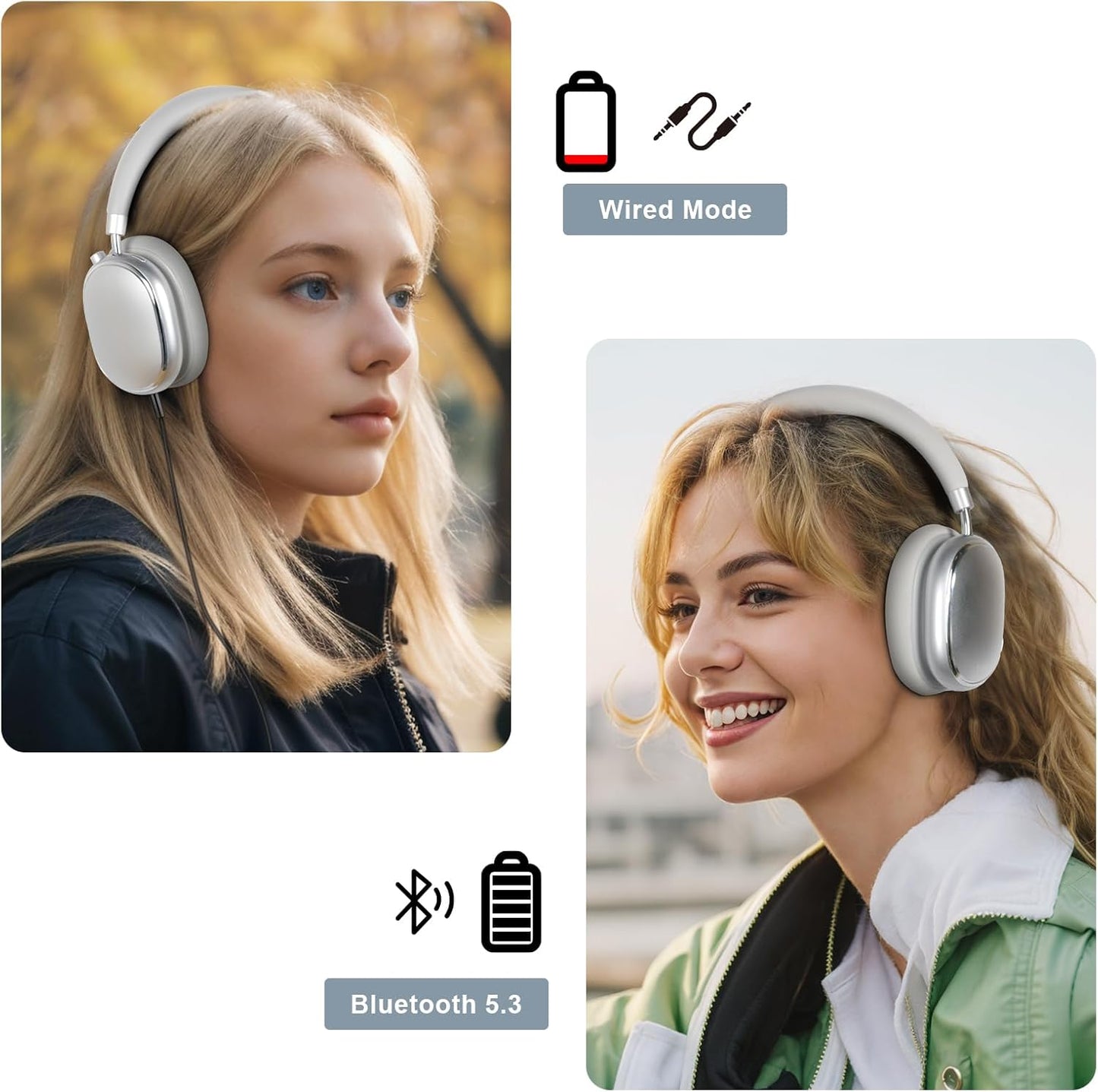 T-fun NC95 Hybrid Active Noise Cancelling Headphones with Knob Control, 65H Playtime Over Ear Headphones Wireless Bluetooth 5.3, App Control, Hi-Res Audio, Comfort Fit, Clear Calls for Travel/Workout