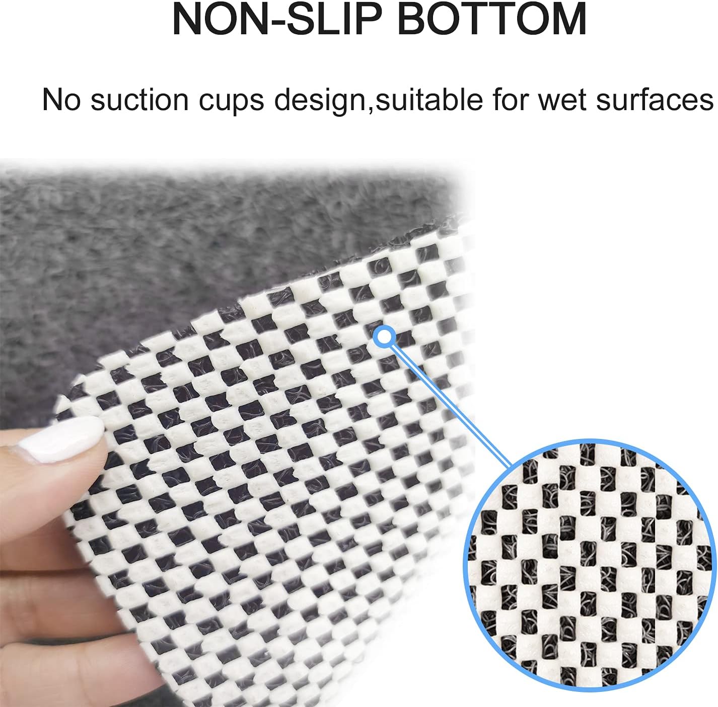 Square Shower Mat, Non Slip Bath Mat, Loofah Shower Stall Mats for Walk-in Shower, 32 x 32 Inches Shower Floor Mat with Drain, Bath Mats for Showers Bathroom, Tub, Seniors