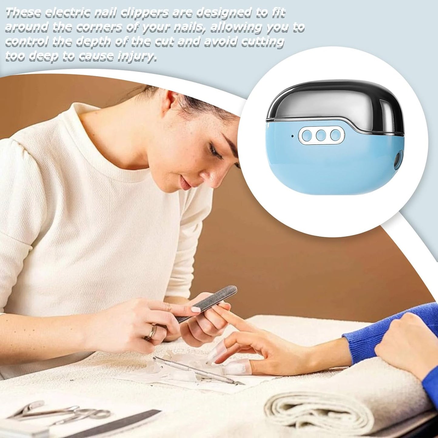 Electric Nail Clippers - 4-In-1 Automatic Electric Naisl Clipper | Usb Rechargeable Trimmer | Adjustable Automatic Nail Clippers | Trimming Polishing Fingernail & Toenail Tool For Women, Men