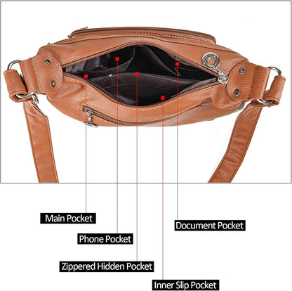 Purilite Select | Women’s Crossbody Shoulder Handbag | Roomy Multi-Pocket Tote | Ladies’ Fashion Bag for Work, Travel & Daily Use