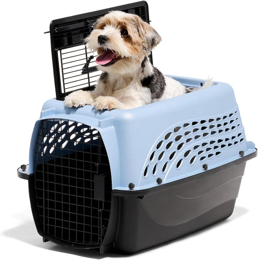 Petmate Two-Door Small Dog Kennel & Cat Kennel (Top Loading or Front Loading Pet Carrier, Great for Small Animals, Made with Recycled Materials, 24 inches in Length) For Pets up to 15 Pounds
