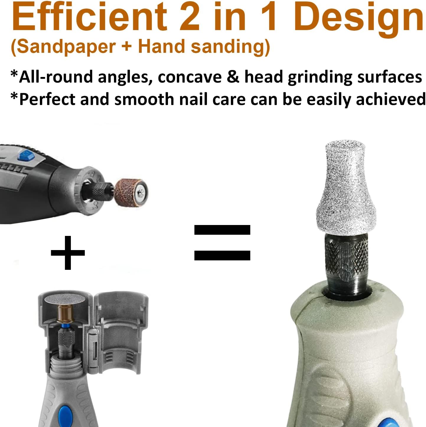 PLATGO Diamond Dog Grinder for Dremel, Nail Drill Bits for Dogs & Pets Care, 1/8'' Dremel Tool