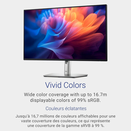 Dell 24 Monitor - P2425H - 23.8 Inch Full HD (1920 × 1080), 100Hz Refresh Rate, Comfortview Plus, 99% sRGB, IPS Panel, 1500:1, Tilt/Swivel/Pivot/Height, 3-Year Advanced Exchange Service - Black