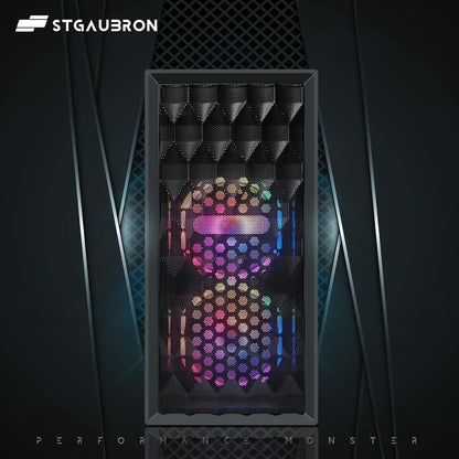 STGAubron Gaming Desktop PC, Radeon RX 590 8G GDDR5, Intel i7 Xeon E5 2.5G up to 3.3G, 32G DDR3, 1T SSD,600M WiFi, BT 5.0, RGB Fan x 6, RGB Keyboard & Mouse & Mouse Pad, W10H64