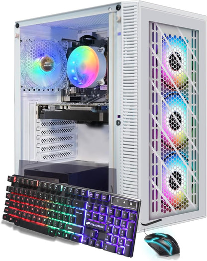 STGAubron Gaming Desktop PC, Radeon RX 590 8G GDDR5, Intel i7 Xeon E5 2.5G up to 3.3G, 32G DDR3, 1T SSD,600M WiFi, BT 5.0, RGB Fan x 6, RGB Keyboard & Mouse & Mouse Pad, W10H64