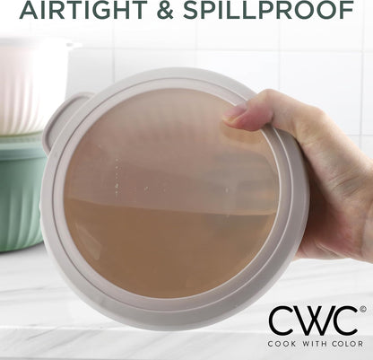 COOK WITH COLOR Prep Bowls with Lids- 8 Piece Nesting Plastic Small Mixing Bowl Set with Lids (Teal Ombre)