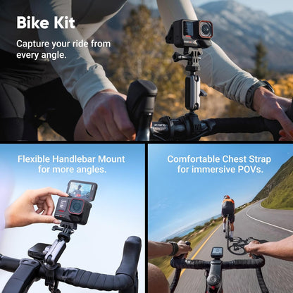 Insta360 Ace Pro 2 Get-Set Bundle- 8K Waterproof Action Camera Co-Engineered with Leica, 1/1.3" Sensor, Dual AI Chip, Leading Low Light, Superior Audio, Flip Screen & AI Editing, Dual Battery