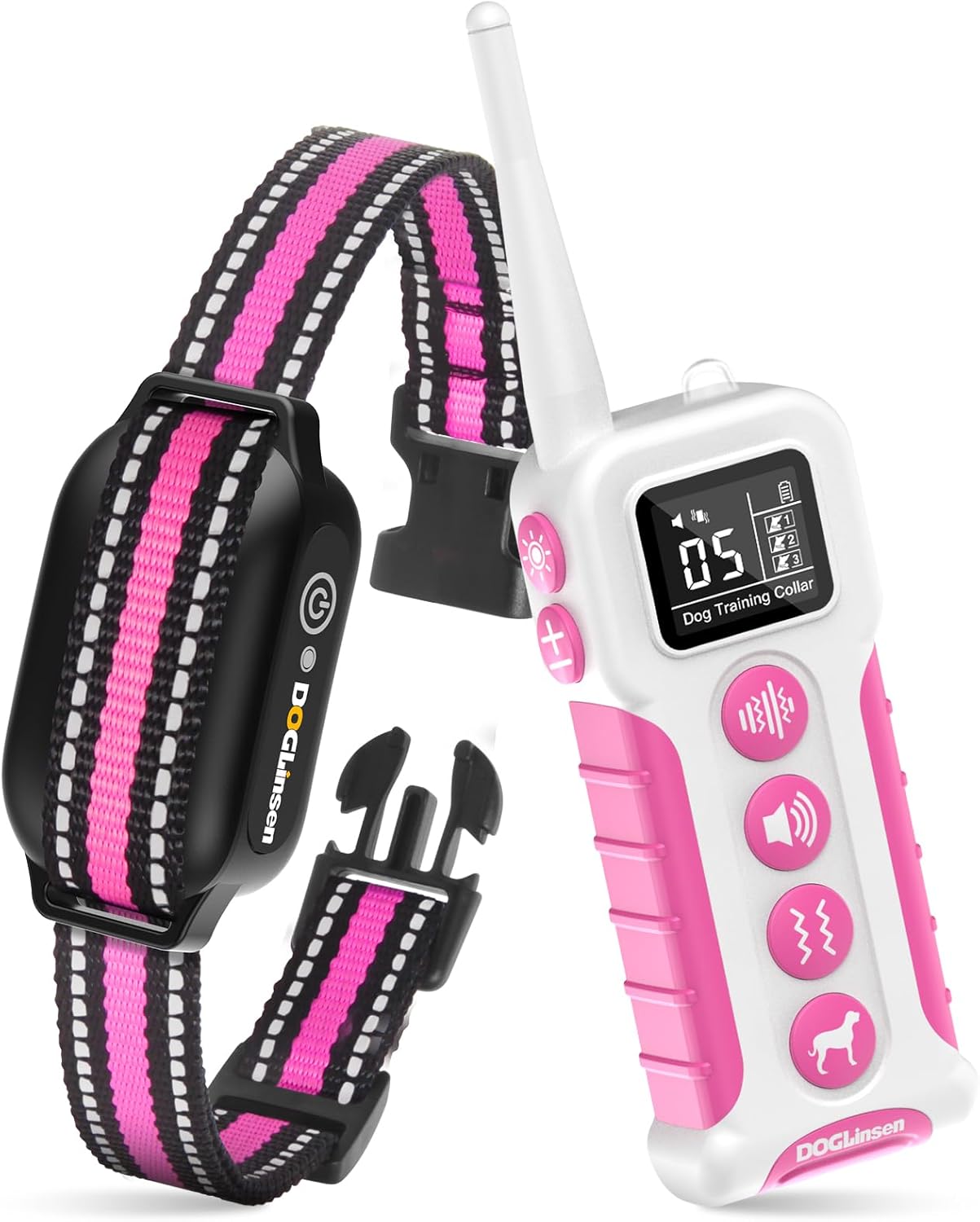 DOGLinsen No Shock Dog Training Collar with Remote 3300ft Range, Vibrating Dog Collar, Vibration Collar for Small Medium Large Dogs, 9 Style Tones and Vibration Collar
