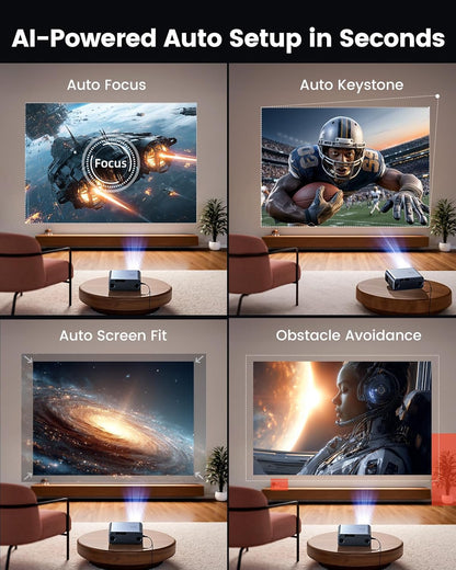 Smart Projector【Official Google TV/Dolby】Projector 4K with ARC and HDR10, WiMiUS Native 1080P Movie Projector with Autofocus/Keystone, Wi-Fi6 and Two-Way Bluetooth Home Projecteur for Indoor & Outdoor