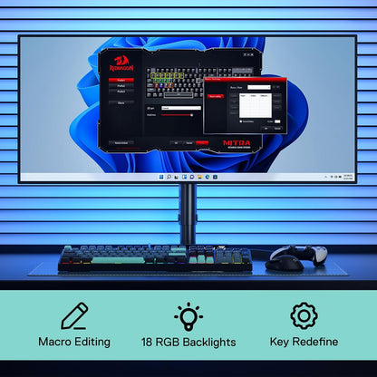 Redragon K582 SE Wired RGB Gaming Keyboard, 104 Keys Mechanical Keyboard w/Upgraded Hot-swappable Socket, Noise Dampening Kit, Mixed Color PBT Keycaps, Linear Red Switch