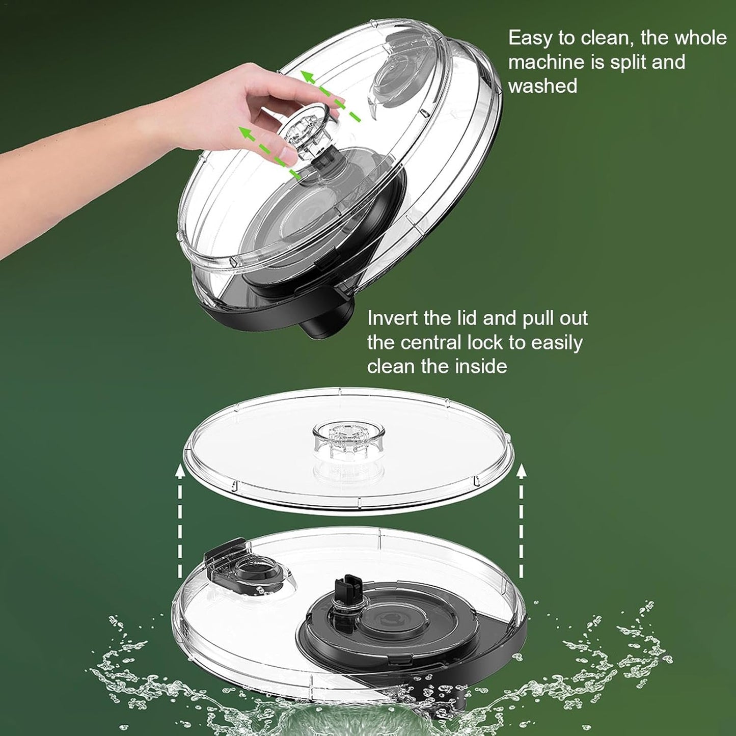 Manual Salad Spinner, Fruit Spinner and Strainer, Manual Lettuce Spinner with Secure Lid, Fruit Washer Spinner Bowl, Split Structure Lettuce Spinner with Bowl and Lid for Vegetable Fruit Dryer