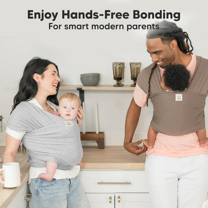 KeaBabies Baby Wrap Carrier - All in 1 Original Baby Carrier Newborn To Toddler Sling, Easy to Wear, Hands Free Bonding, Lightweight, Breathable Infant Wraps (Trendy Black)