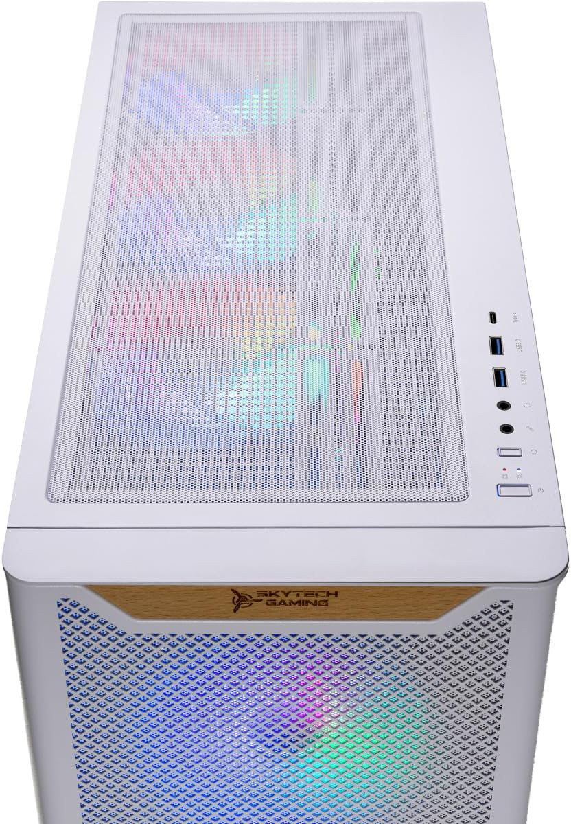 Skytech Nebula Gaming PC Desktop, Intel i5 14400F 2.5 GHz (4.7GHz Turbo), NVIDIA RTX 5060 8GB, 1TB NVMe SSD, 16GB DDR5 RAM 6000, 650W Gold PSU, Wi-Fi, Win 11