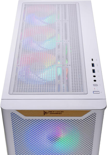 Skytech Nebula Gaming PC Desktop, Intel i5 14400F 2.5 GHz (4.7GHz Turbo), NVIDIA RTX 5060 8GB, 1TB NVMe SSD, 16GB DDR5 RAM 6000, 650W Gold PSU, Wi-Fi, Win 11