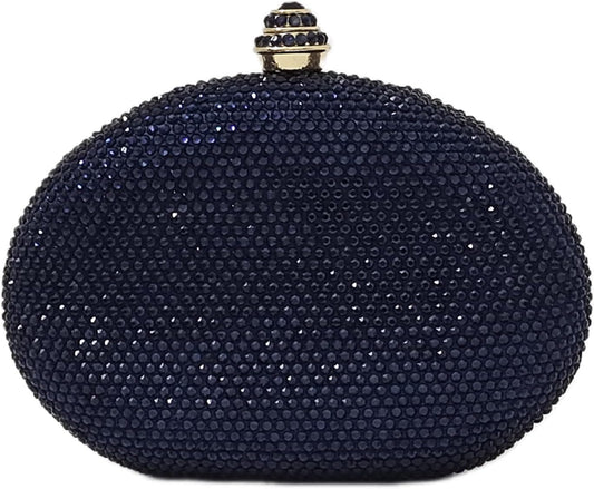 HUANG ZHUANG Egg Shape Crystal Clutch Purse Rhinestone Evening Bag for Women Party Wedding Cute Handbag