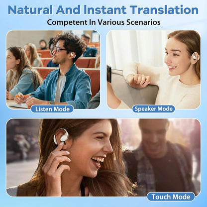 Language Translator Earbuds Offer Two Way Real-time Translation in 138 Languages, with Bluetooth and an APP Provide Online Instant Voice Translation for Travel Business and Learning