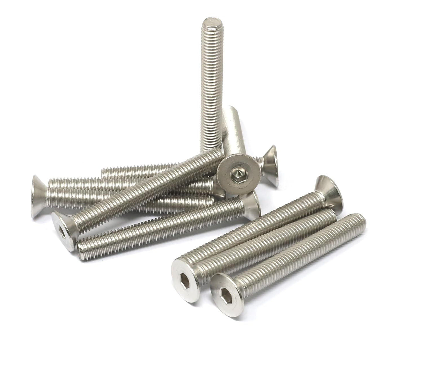 iexcell 5 Pcs M8 x 80mm Thread Pitch 1.25 mm Stainless Steel 304 Hex Socket Flat Head Cap Screws Bolts Kit