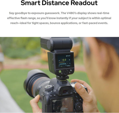 GODOX V480 TTL Camera Flash with GN50,2.4GHz Wireless Speedlight,with Rechargeable Battery (for Sony)